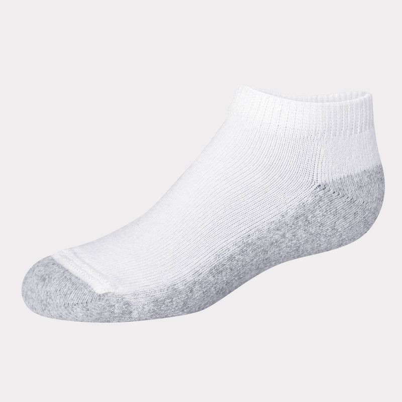 slide 4 of 5, Hanes Boys' 12pk Cushioned No Show Athletic Socks - White L, 12 ct