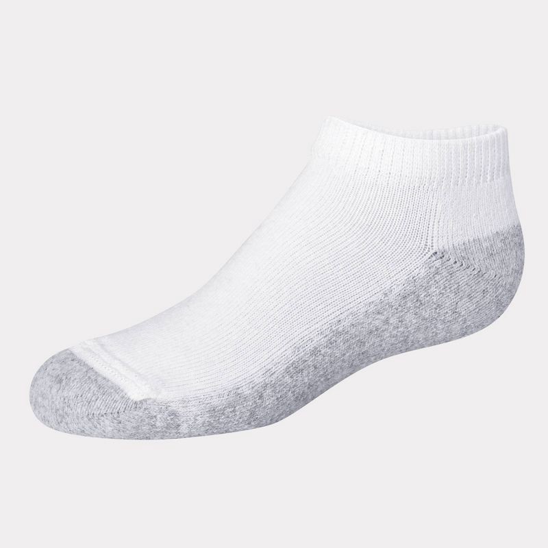 slide 4 of 5, Hanes Boys' 12pk Cushioned No Show Athletic Socks - White S, 12 ct