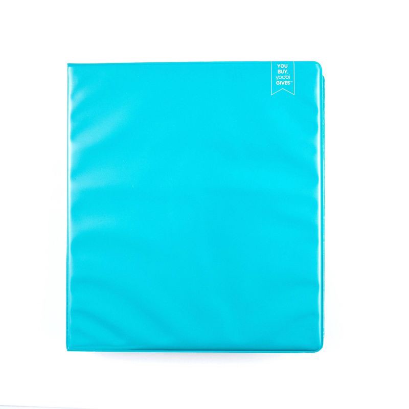 slide 2 of 6, 1" 275 Sheet Ring Binder Aqua - Yoobi™: Hard Cover, D Rings, 2 Pockets, Cardboard & Polypropylene, 1in Notebook Binder, 275 sheets