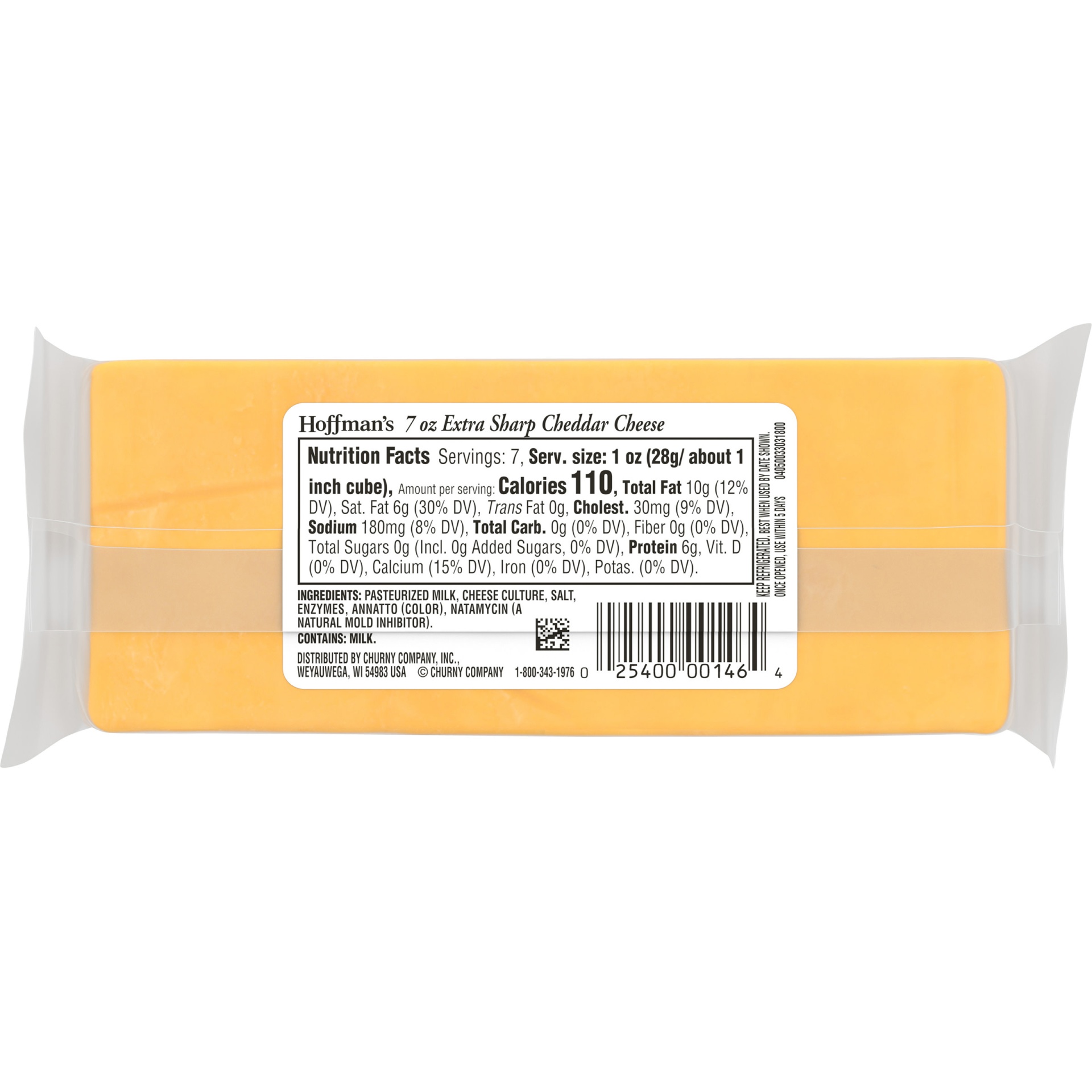 slide 2 of 2, Hoffman's Extra Sharp Yellow Cheddar Cheese Block, 7 oz
