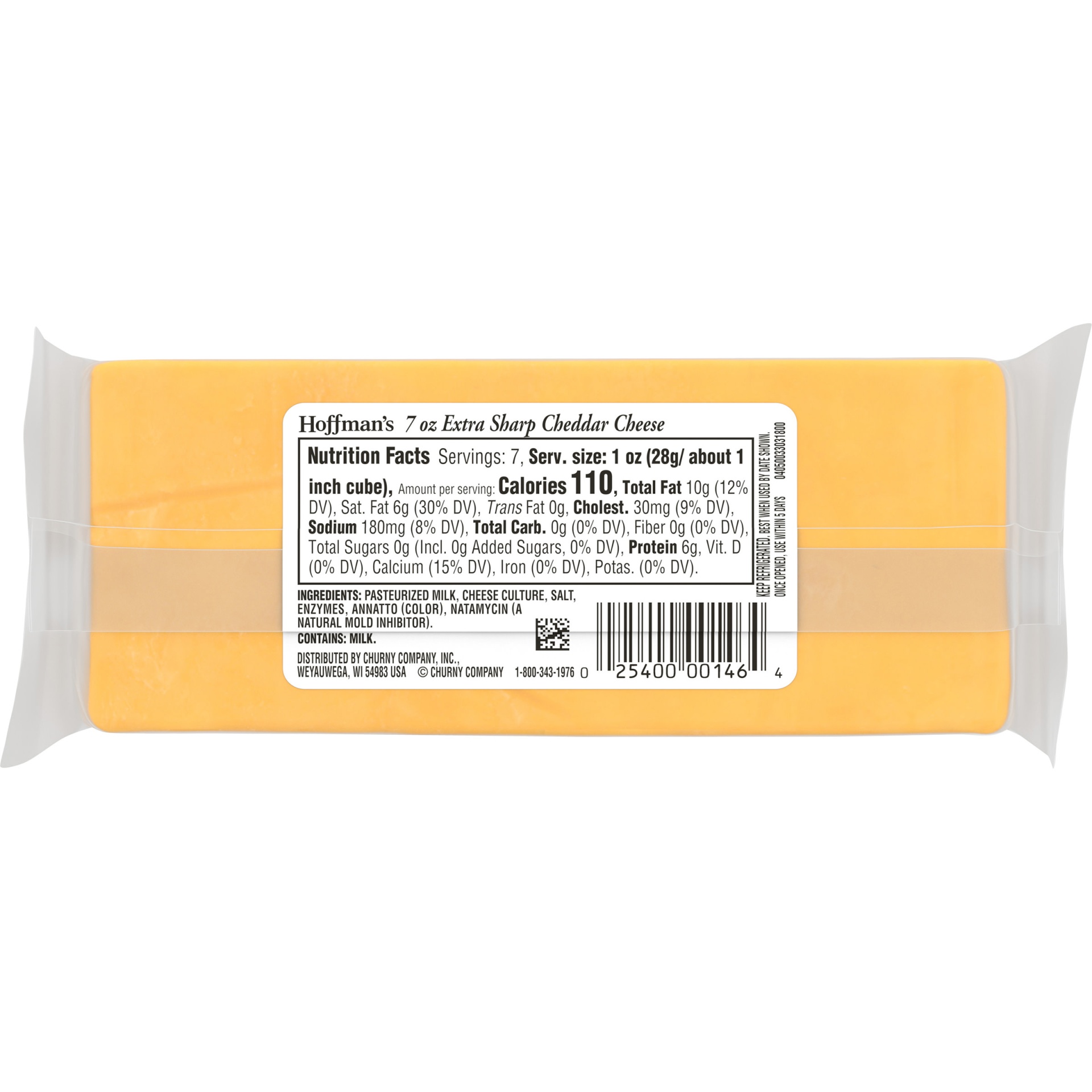slide 2 of 2, Hoffman's Extra Sharp Yellow Cheddar Cheese Block, 7 oz