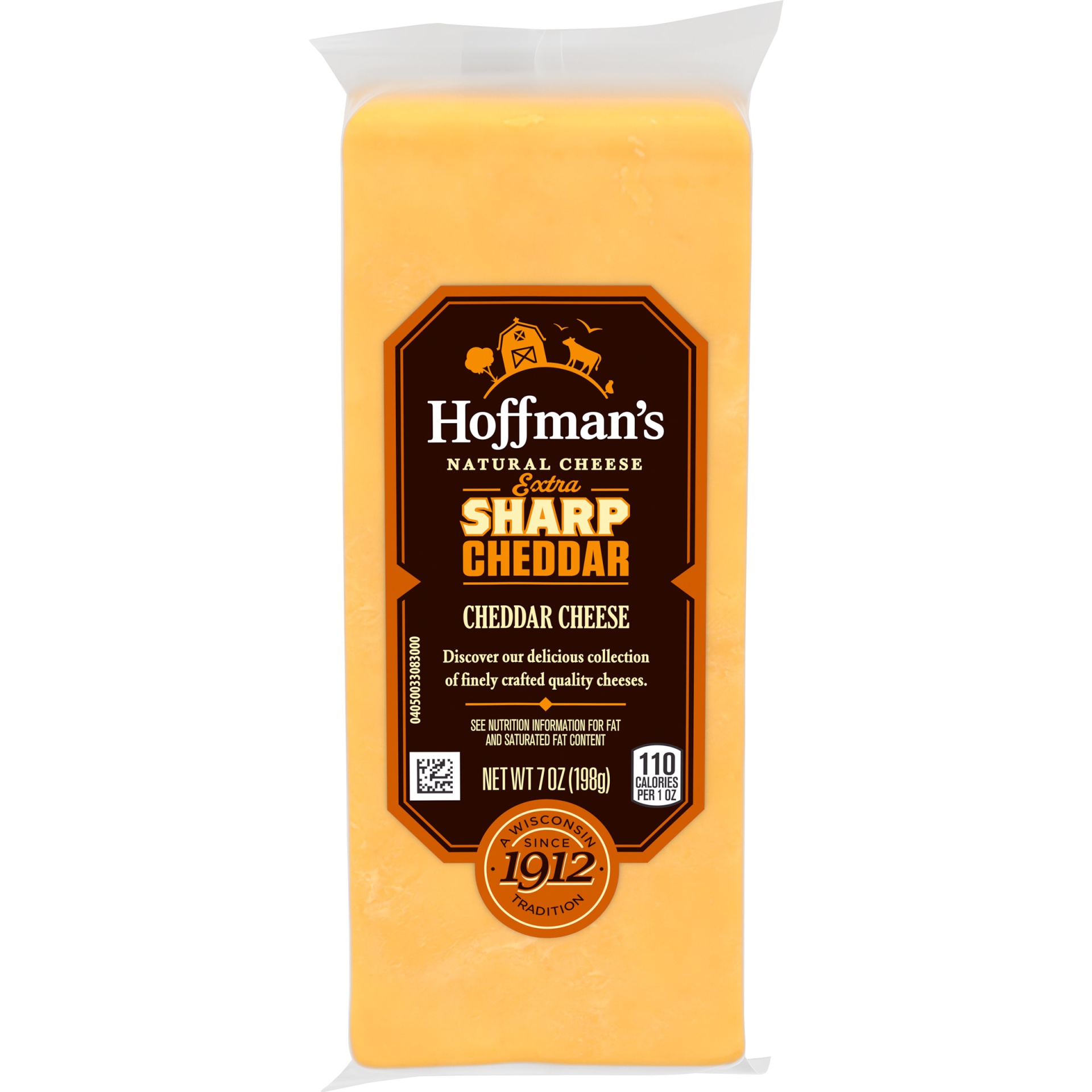 slide 1 of 2, Hoffman's Extra Sharp Yellow Cheddar Cheese Block, 7 oz