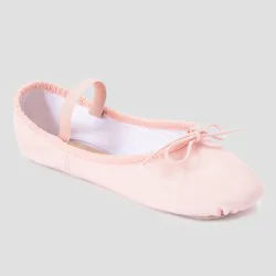 Freestyle By Danskin Danskin Kids' Ballet Dance Shoes - Pink 2: Adjustable Elastic Strap, Soft Leather Outsole