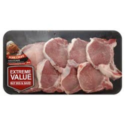 Pork Loin Rib Chops Bone In Value Pack - 3 Lb