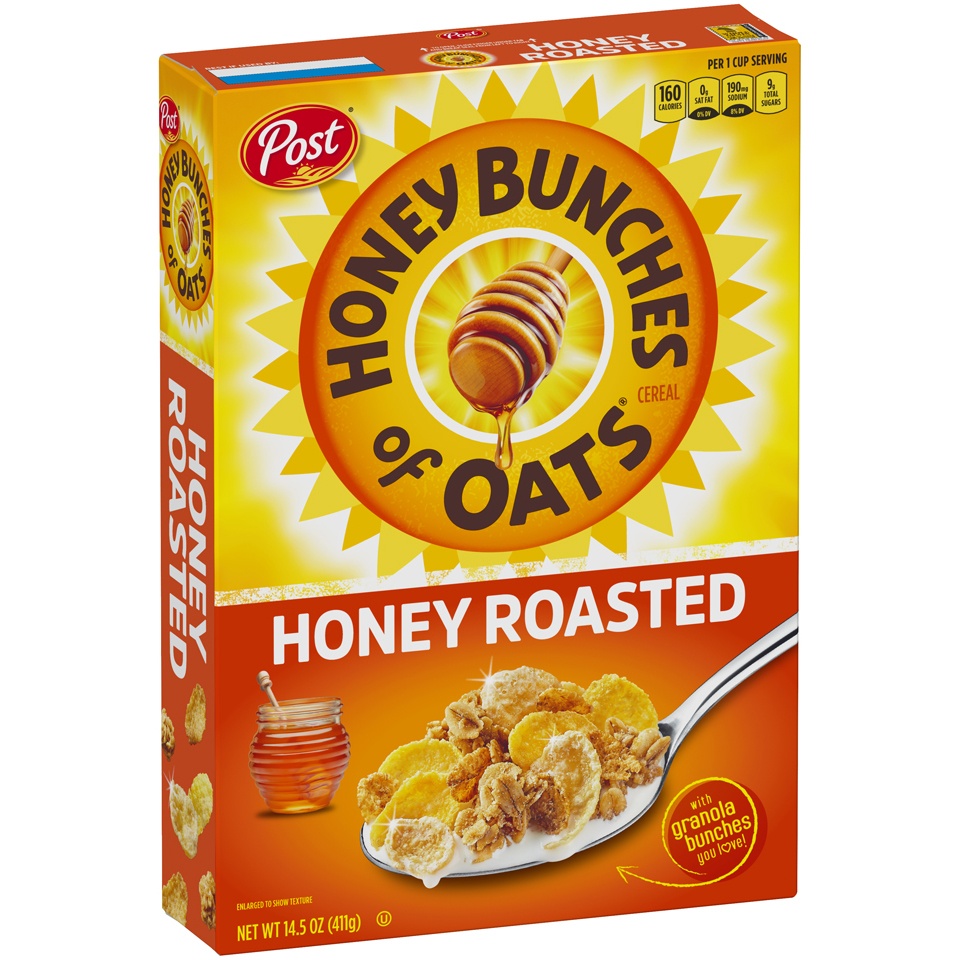 slide 2 of 8, Post Cereals Honey Bunches of Oats Cereal, Honey Roasted, 14.5 oz