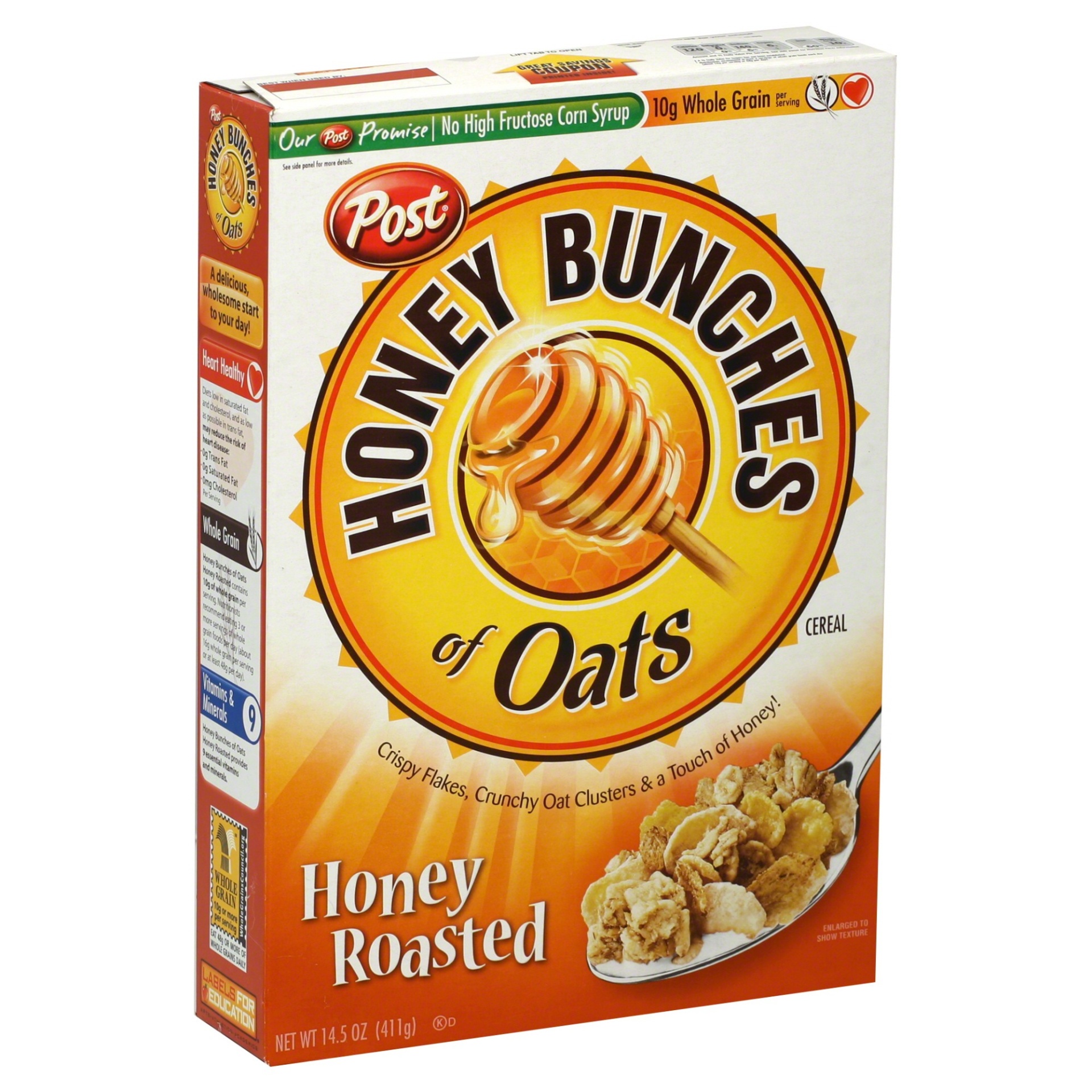 slide 1 of 8, Post Cereals Honey Bunches of Oats Cereal, Honey Roasted, 14.5 oz