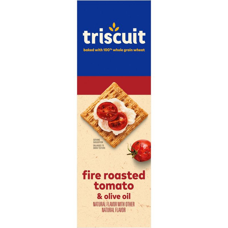 slide 10 of 13, Triscuit Fire Roasted Tomato & Olive Oil Whole Grain Wheat Lunch Snacks Crackers - 8.5oz, 8.5 oz