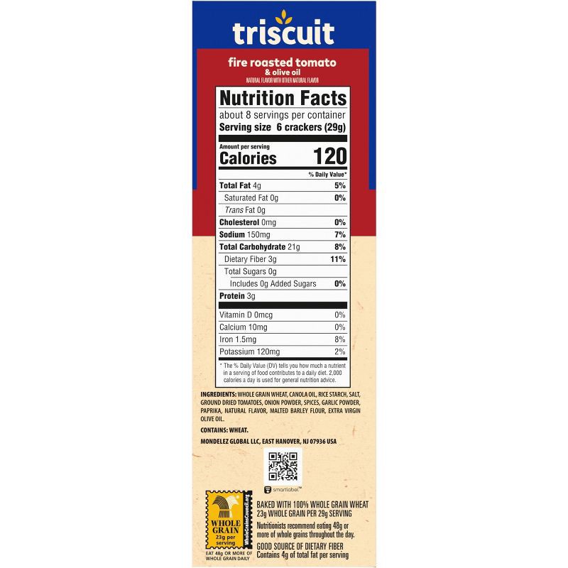 slide 11 of 13, Triscuit Fire Roasted Tomato & Olive Oil Whole Grain Wheat Lunch Snacks Crackers - 8.5oz, 8.5 oz