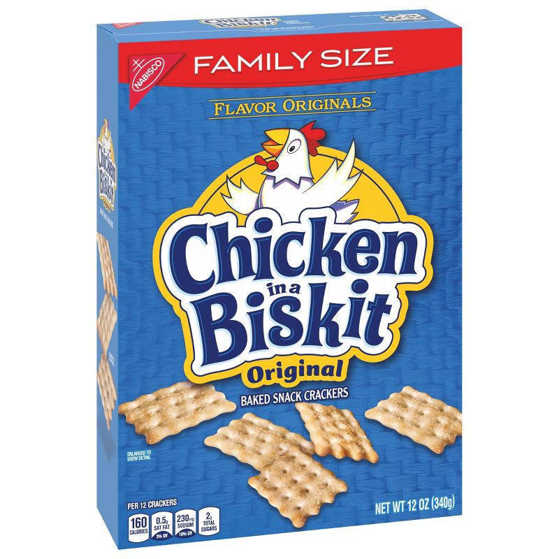 slide 7 of 13, Chicken in a Biskit Original Baked Snack Crackers Family Size - 12oz, 12 oz