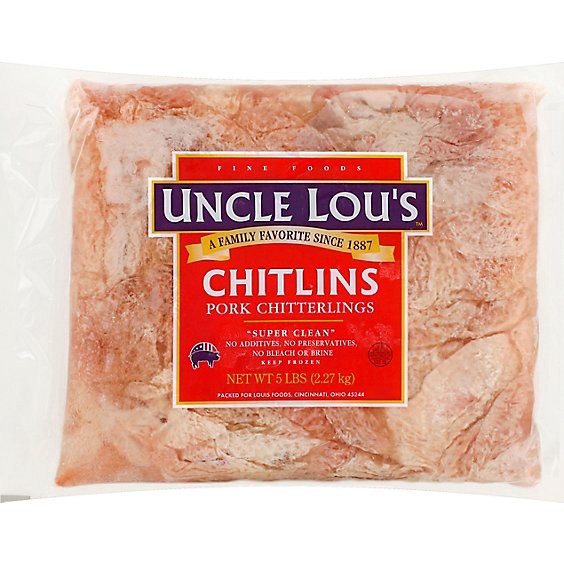 slide 1 of 1, Uncle Lous Pork Chitterlings Chitlins Super Clean - 5 Lb, 80 oz