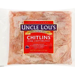 Uncle Lous Pork Chitterlings Chitlins Super Clean - 5 Lb