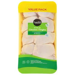 Signature Select Chicken Thigh Bone In Value Pack - 4.5 Lb
