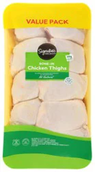 Signature Select Chicken Thigh Bone In Value Pack - 4.5 Lb