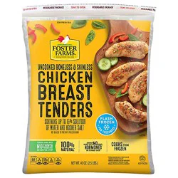 Foster Farms Chicken Breast Tenders Boneless Skinless Frozen - 40 Oz