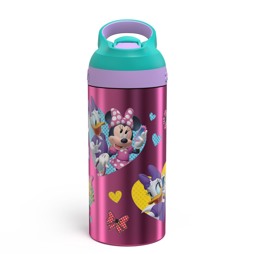 Disney Parks Minnie Mouse Stainless Steel Water Bottle With Clip New