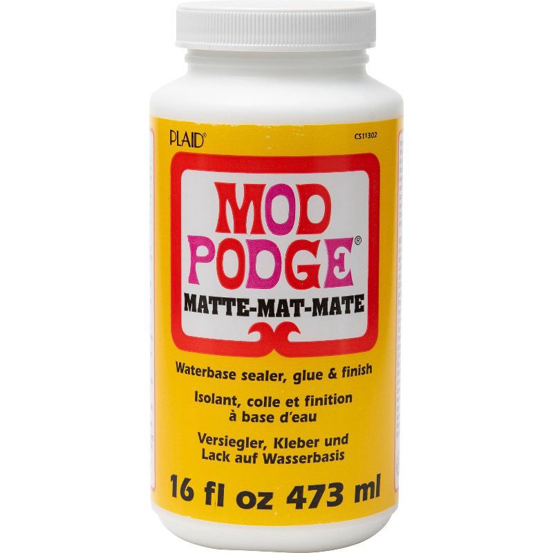 slide 1 of 6, Mod Podge 16oz Craft Glue - Matte: Non-Toxic, Dries Clear, Liquid Sealer, Puzzle Glue, Art & Stationery Supplies, 16 oz