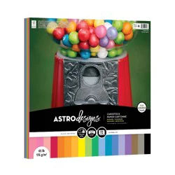 Astrodesigns 12" x 12" 72-Sheet Creative Collection Specialty Cardstock Starter Kit 65 lb 18 Colors: Colored Cardstock, Scrapbook