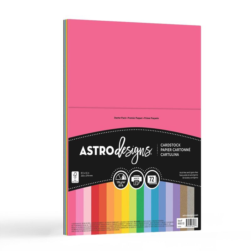 slide 1 of 5, 8.5"x11" 72-Sheet Cardstock 18 Colors - Astrodesigns, 1 ct