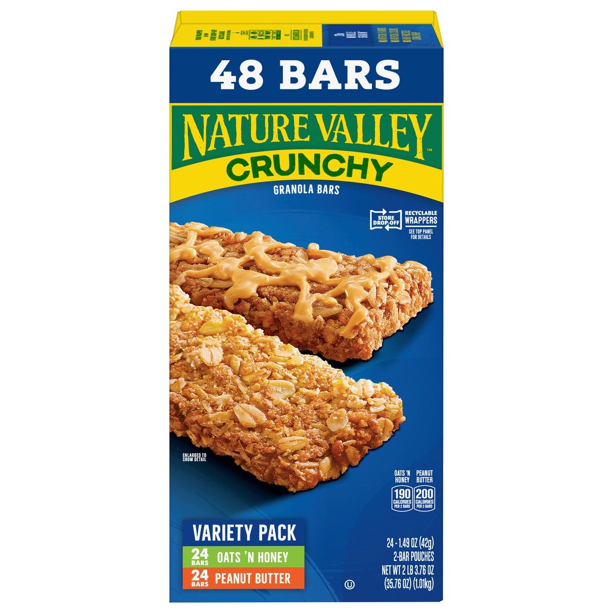 Nature Valley Crunchy Granola Bars Oats And Honey And Peanut Butter 48 Ct 35 76 Oz Shipt