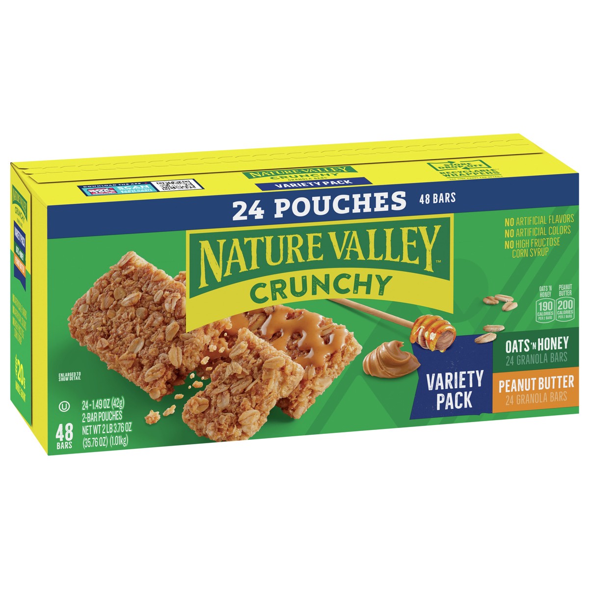 slide 9 of 13, Nature Valley Crunchy Granola Bars, Variety Pack, 48 Bars, 35.76 OZ (24 Pouches), 24 ct