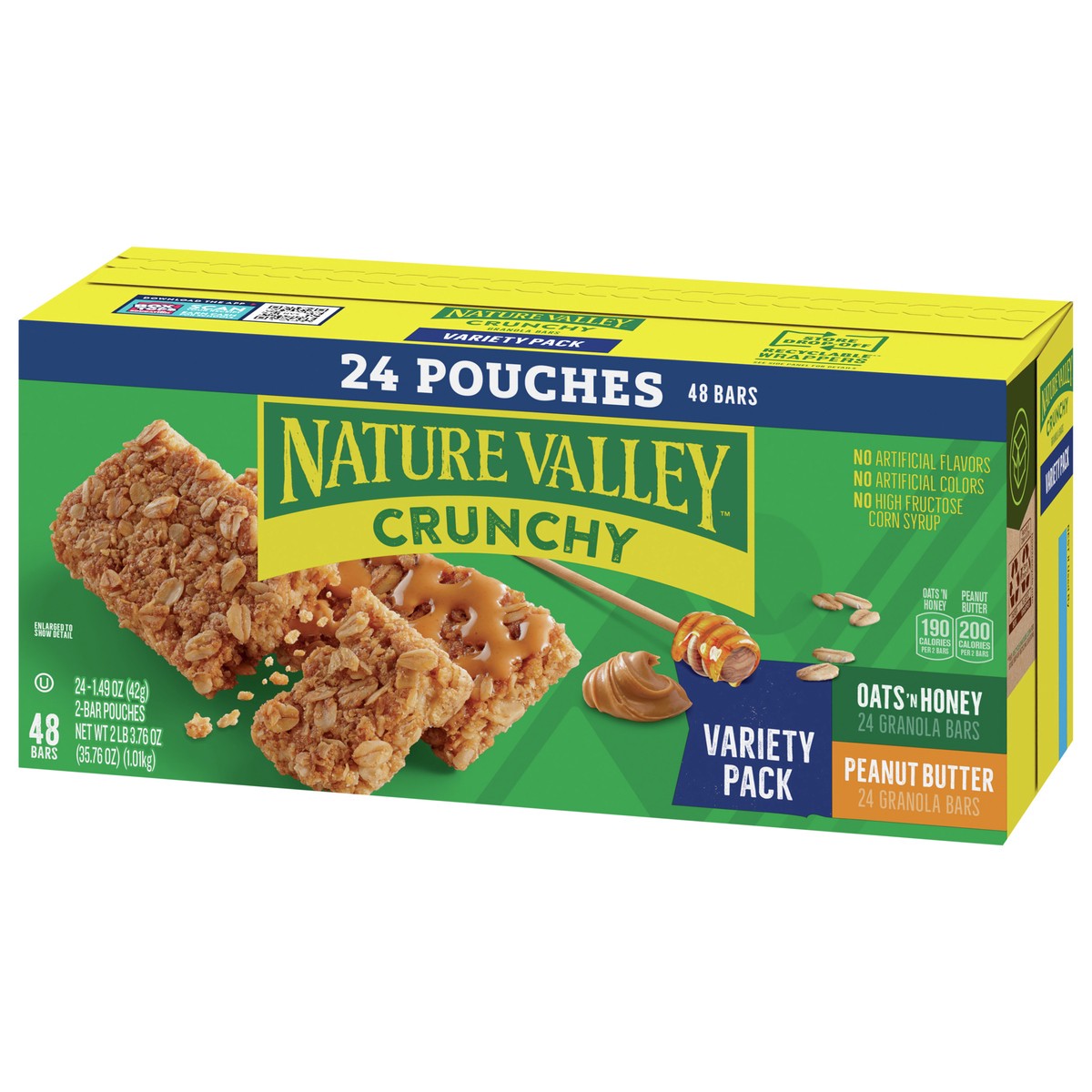 slide 12 of 13, Nature Valley Crunchy Granola Bars, Variety Pack, 48 Bars, 35.76 OZ (24 Pouches), 24 ct