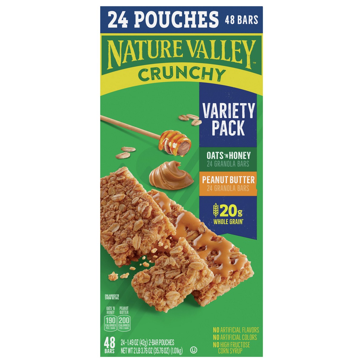 slide 1 of 13, Nature Valley Crunchy Granola Bars, Variety Pack, 48 Bars, 35.76 OZ (24 Pouches), 24 ct