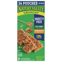 Nature Valley Crunchy Granola Bars, Variety Pack, 48 Bars, 35.76 OZ (24 Pouches)