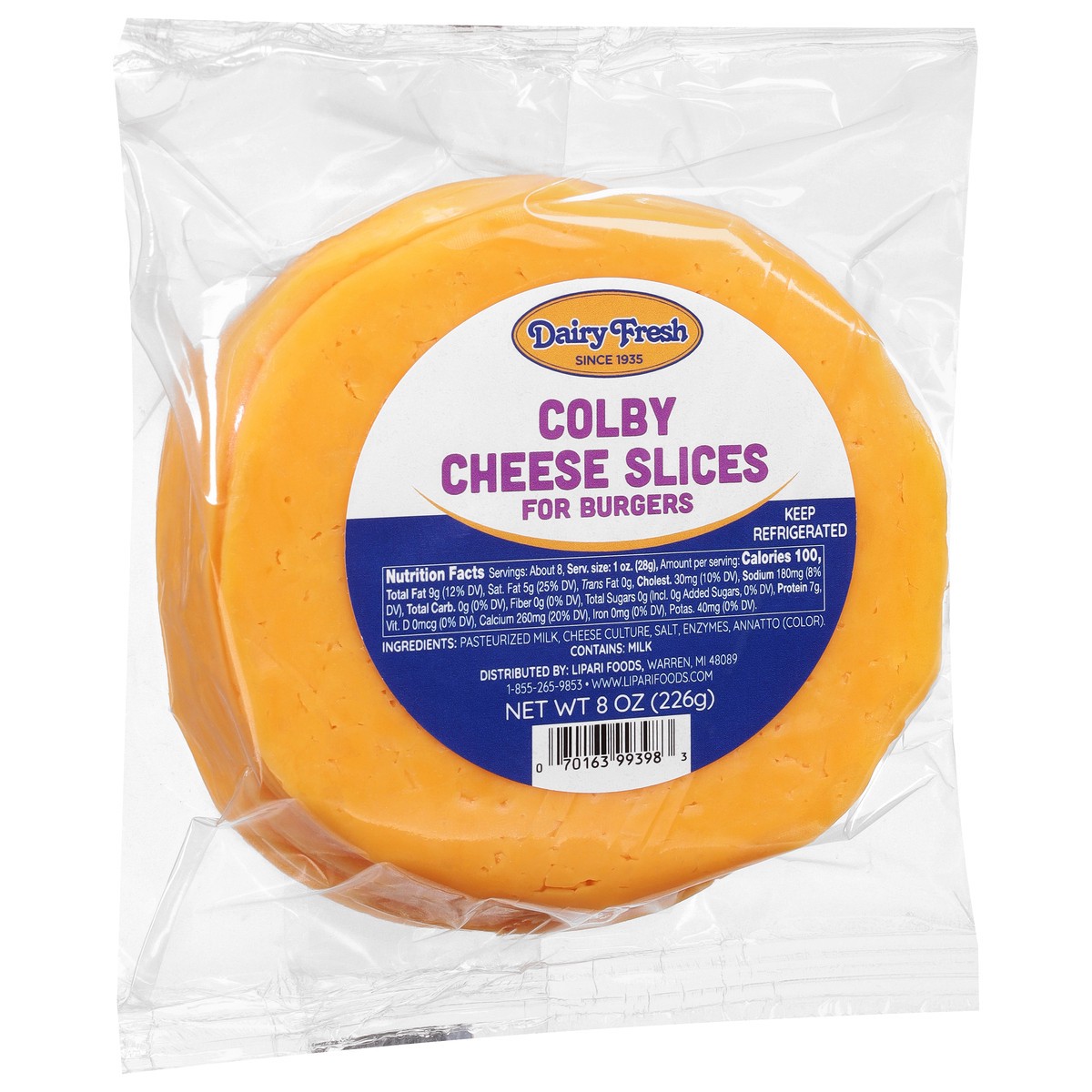 Dairy Fresh Colby Cheese Slices 8 oz 8 oz Shipt