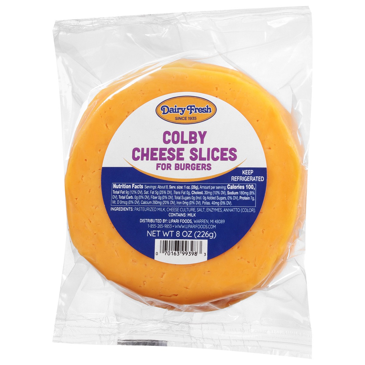 Dairy Fresh Colby Cheese Slices 8 oz 8 oz Shipt