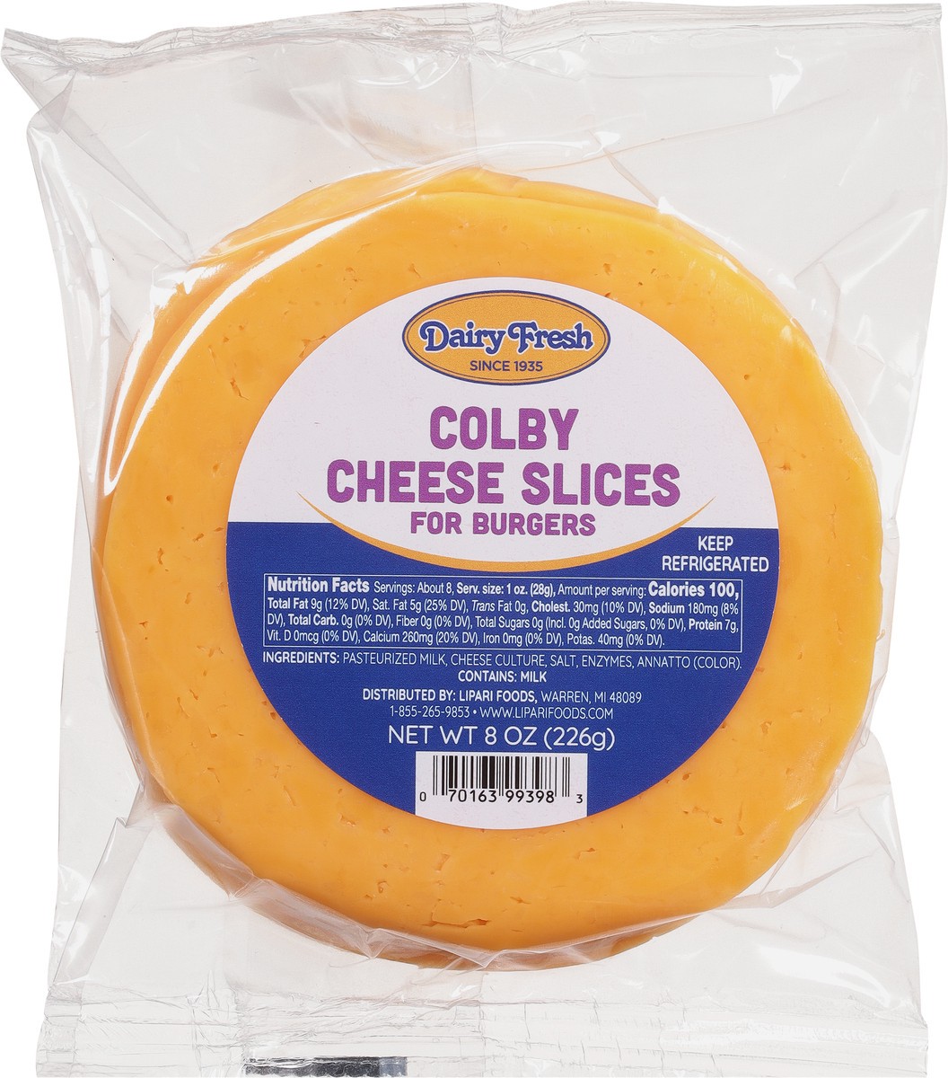 Dairy Fresh Colby Cheese Slices 8 oz 8 oz Shipt