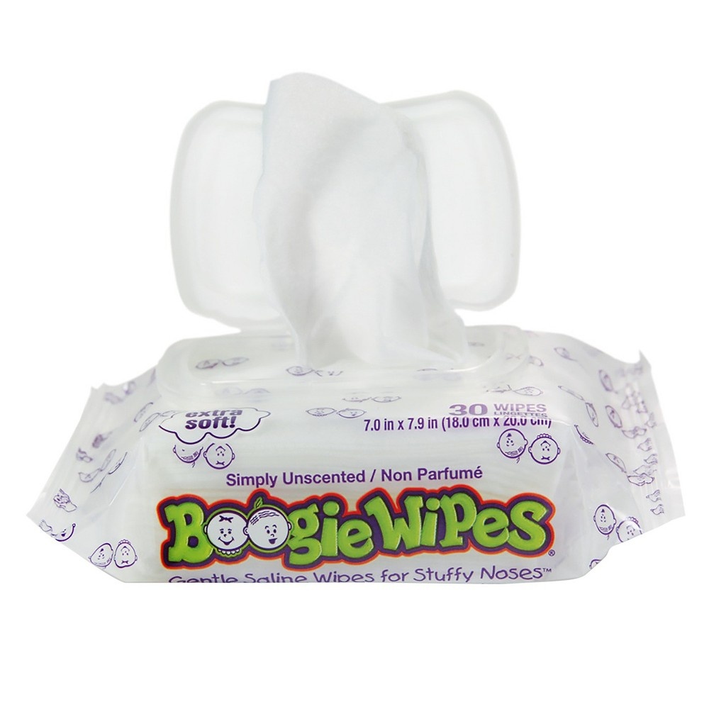 slide 3 of 4, Boogie Wipes Saline Nose Wipes Unscented, 30 ct