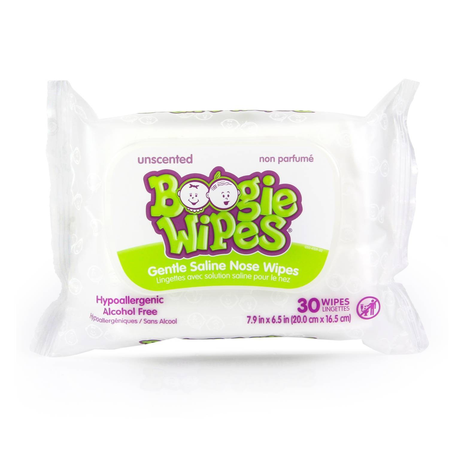 slide 1 of 4, Boogie Wipes Saline Nose Wipes Unscented, 30 ct