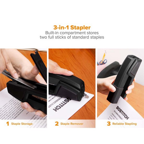 slide 6 of 7, BOSTITCH Stanley Bostitch Epic Stapler, Black, 1 ct
