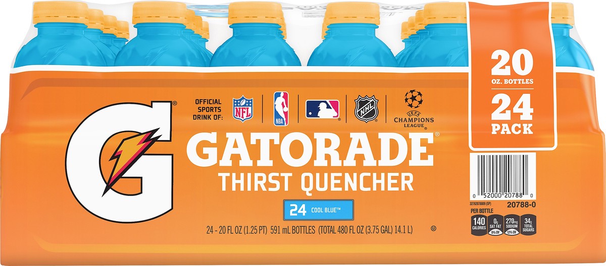 slide 1 of 5, Gatorade 24 Pack Cool Blue Thirst Quencher 24 ea - 24 ct, 24 ct