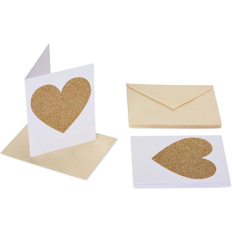 slide 2 of 4, Carlton Cards 10ct Blank Cards with Envelopes Heart Gold, 10 ct