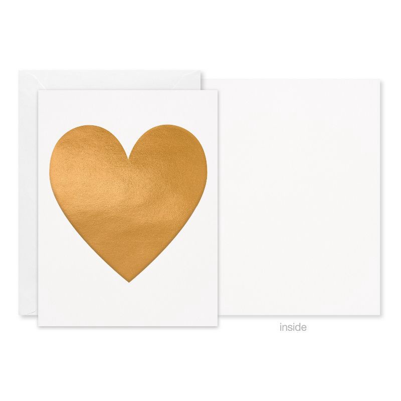 slide 3 of 4, American Greetings 10ct All Occasion Blank Cards with Envelopes Gold Hearts, 10 ct