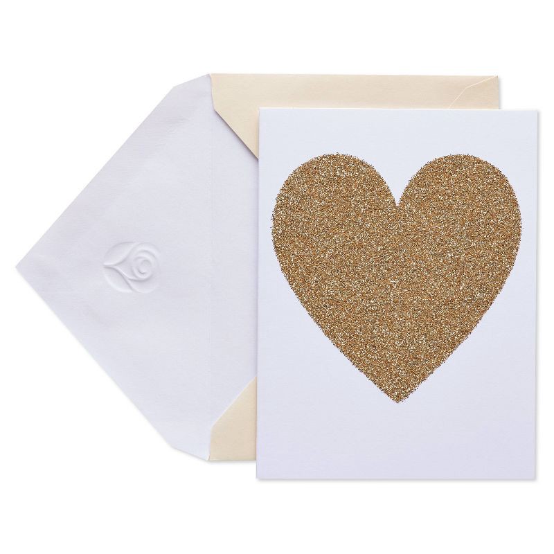 slide 1 of 4, Carlton Cards 10ct Blank Cards with Envelopes Heart Gold, 10 ct