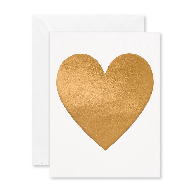 slide 1 of 4, American Greetings 10ct All Occasion Blank Cards with Envelopes Gold Hearts, 10 ct