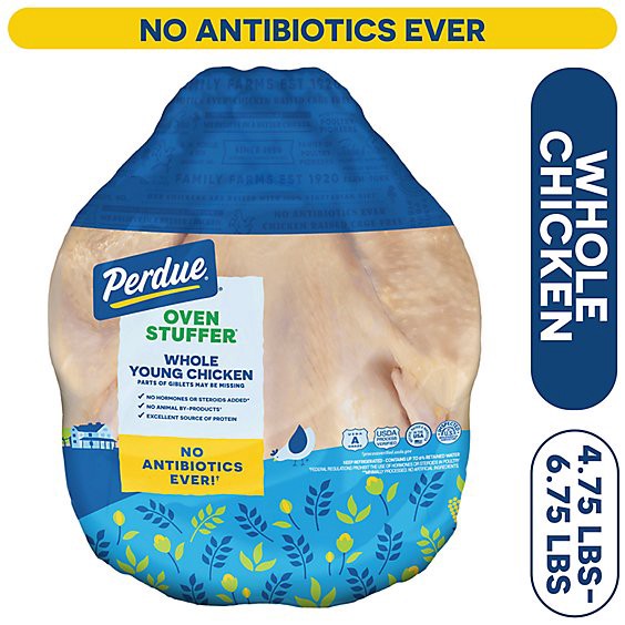 slide 1 of 1, Perdue Oven Stuffer Whole Chicken - 6 Lb, per lb