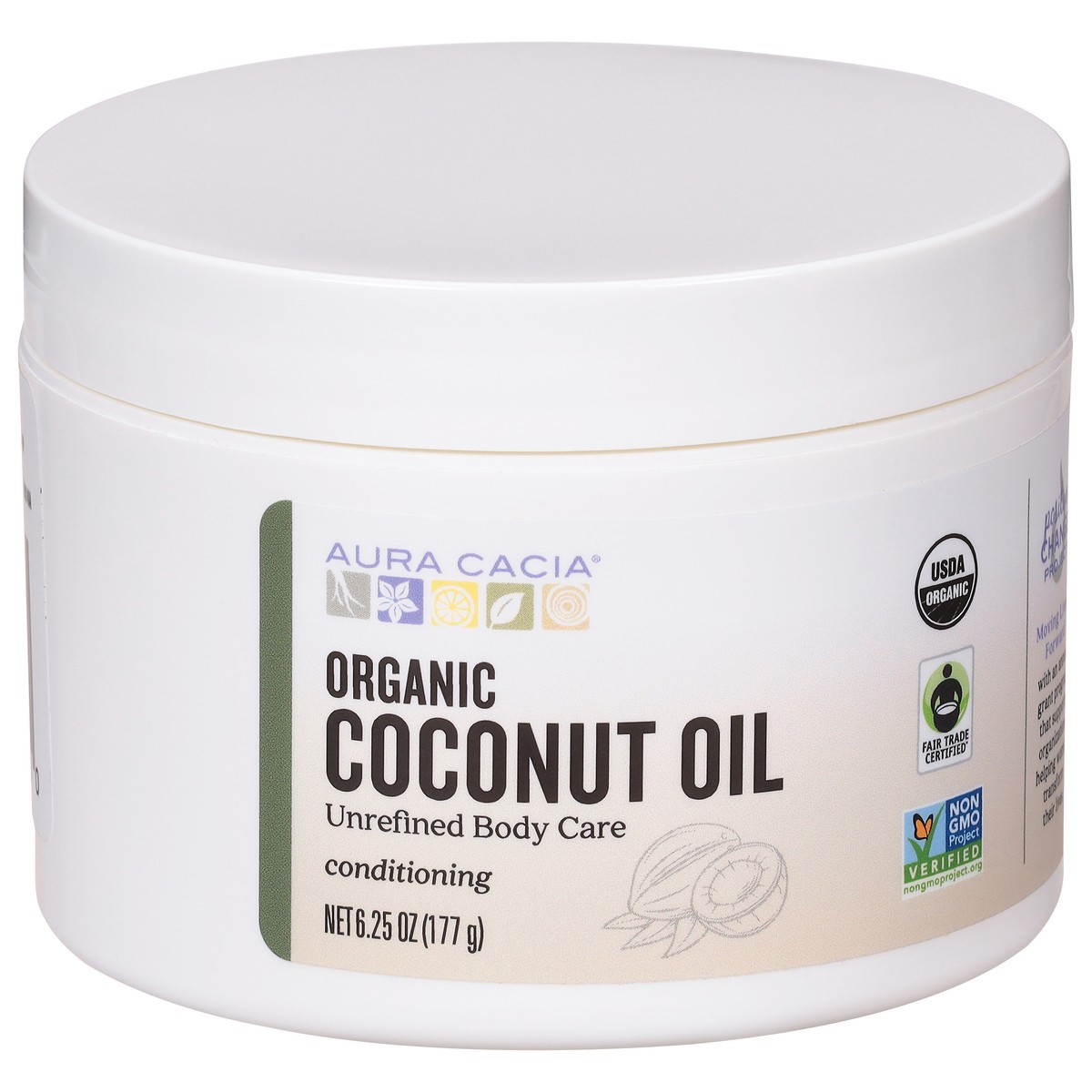 slide 5 of 9, Aura Cacia Organic Conditioning Coconut Oil 6.25 oz, 6.25 oz