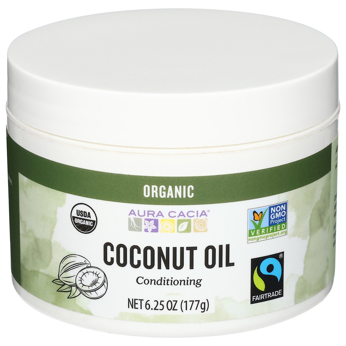 slide 1 of 9, Aura Cacia Organic Conditioning Coconut Oil 6.25 oz, 6.25 oz