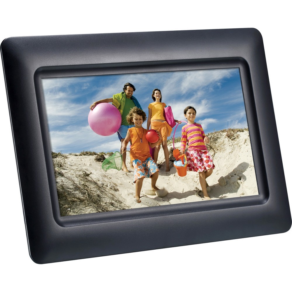 slide 2 of 4, 7" Screen Polaroid Digital Photo Frame - Black, 1 ct