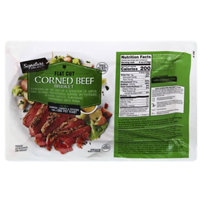 slide 1 of 1, Signature Select Beef Corned Beef Brisket Flat Cut - 3.50 Lb, per lb