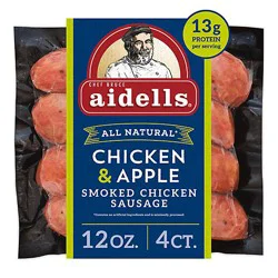Aidells Chicken & Apple Smoked Chicken Sausage Links 4 Count - 12 Oz