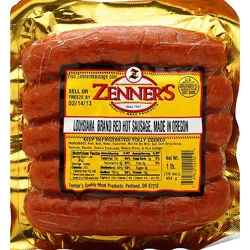 Zenners Sausage Louisiana Red Hot - 16 Oz
