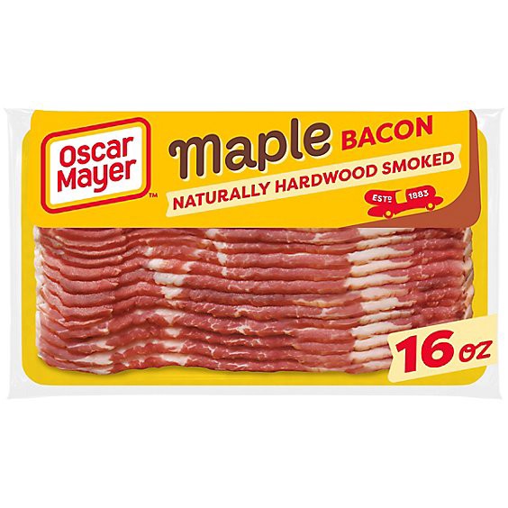slide 1 of 8, Oscar Mayer Naturally Hardwood Smoked Maple Bacon - 16 Oz, 16 oz