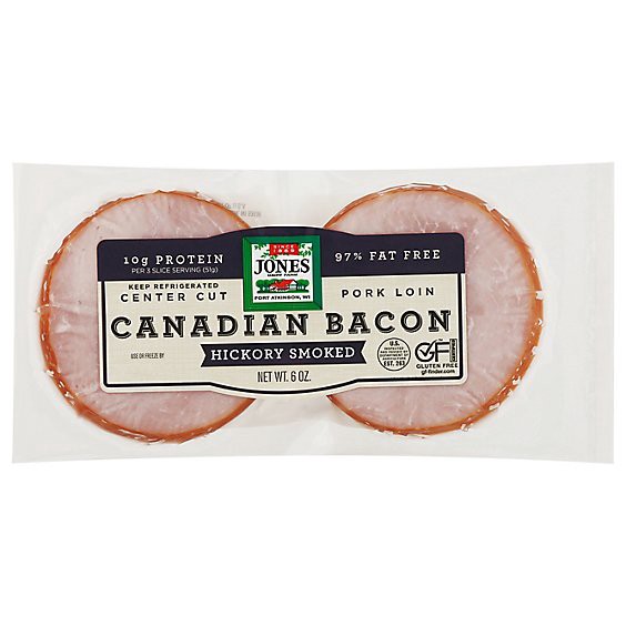 slide 1 of 1, Jones Canadian Bacon - 6 Oz., 6 oz