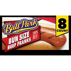 Ball Park Bun Length Hot Dogs Beef - 8 Count