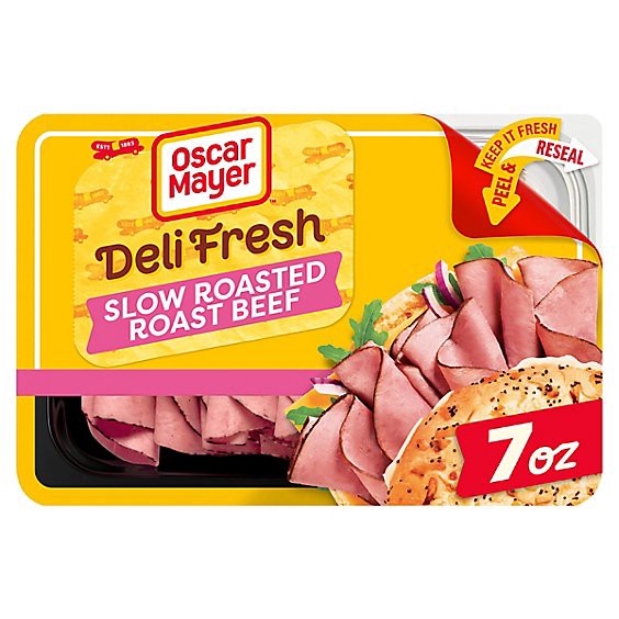 slide 1 of 1, Oscar Mayer Deli Fresh Slow Roasted Roast Beef Sliced Lunch Meat Tray - 7 Oz, 7 oz