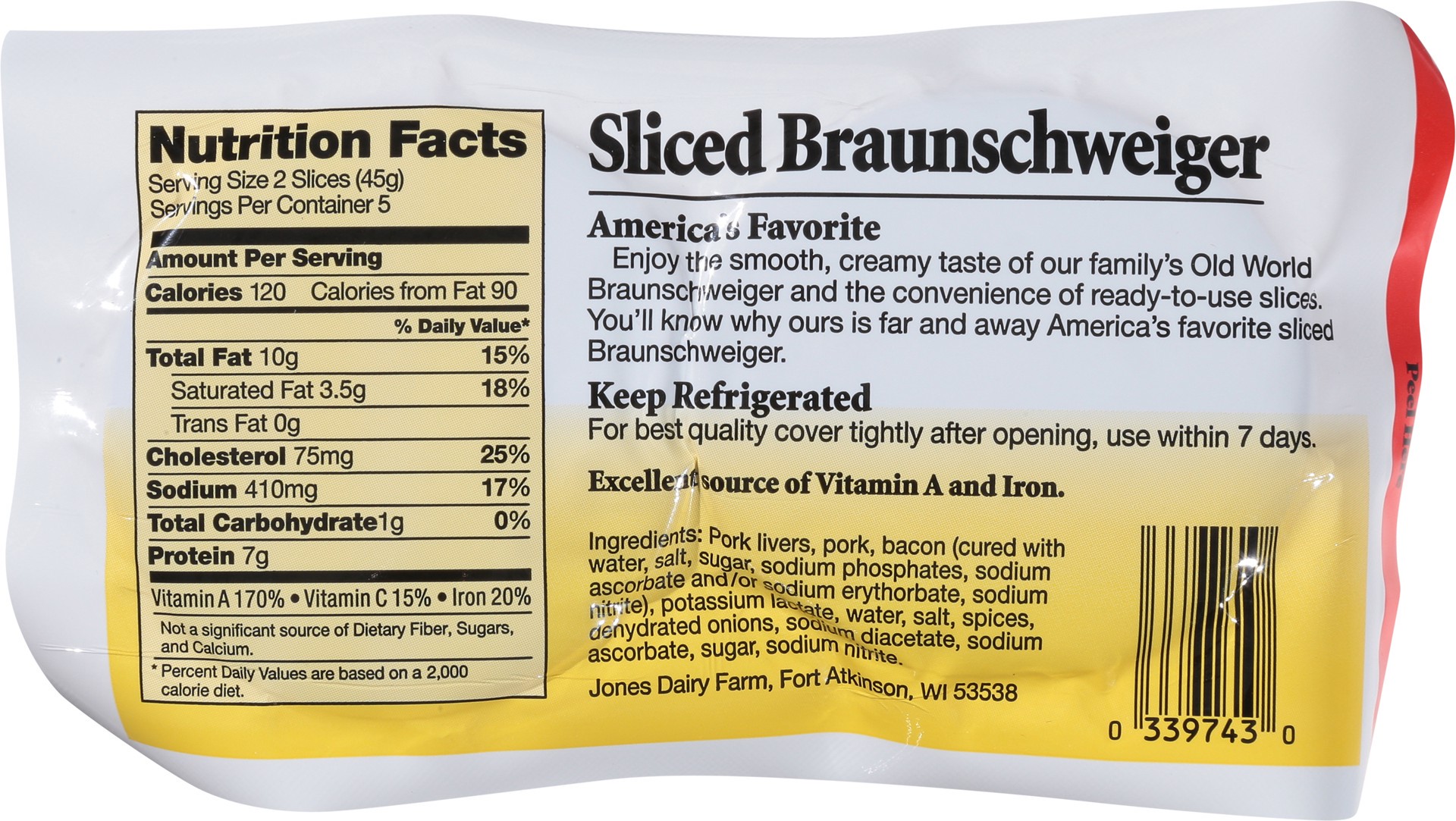 slide 2 of 12, Jones Dairy Farm Sliced Braunschweiger - 8 Oz, 8 oz